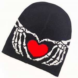 Bonnet tricoté en acrylique avec logo personnalisé Chapeau d'hiver chaud et extensible Casquette unisexe Streetwear Bonnet en tricot pour hommes et femmes - Product Image 1