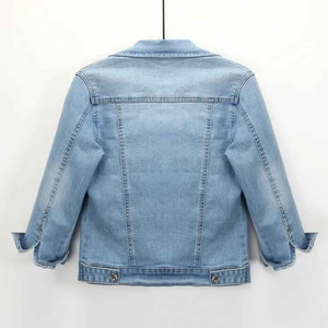 Chaquetas de Invierno Personalizables, Casuales, Modernas, Retro, Holgadas, Estilo Americano, Vintage, Lavadas, de Mezclilla de Algodón Transpirable para Mujer - Product Image 2