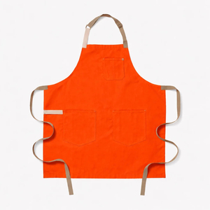 Tablier simple en toile bleue sans manches avec 3 poches, écologique, résistant à l'eau, lavable en machine, pour la cuisine et l'usage quotidien - Product Image 2