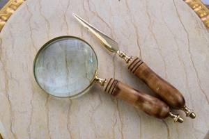 Juego de lupa y abrecartas, accesorios de oficina, Juego de 2, obra de arte decorativa de latón brillante, regalo elegante, Idea para el hogar y la Oficina - Product Image 5