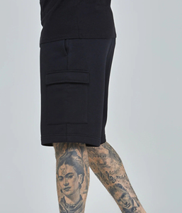 Nouveau arrivé 2025 100% coton hommes jogging shorts personnalisé DTF imprimé logo solide couleur noire hommes survêtement respirant hommes shorts - Product Image 5