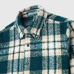 Chemises décontractées à boutons en flanelle à carreaux à manches longues pour hommes avec votre logo personnalisé, étiquettes, étiquettes suspendues, emballage - Product Image 4