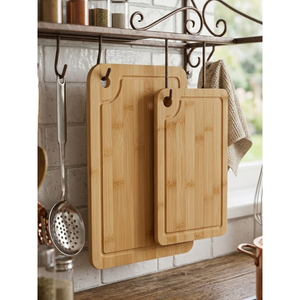 Juego de Tablas de Cortar de Bambú Natural - 2 Piezas, Tablas de Picar Duraderas para Cocina - Product Image 1