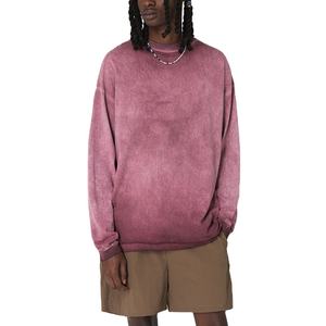 Sweat-shirt oversize délavé à l'acide pour homme, 300 GSM, coton lourd, streetwear, fabrication OEM personnalisée, marque privée - Product Image 2