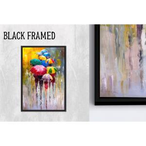 เสน่ห์วันฝนตก: งานศิลปะบนผ้าใบพิมพ์ลายสำหรับตกแต่งบ้าน,1P ผ้าใบกรอบสีดำ - Product Image 1