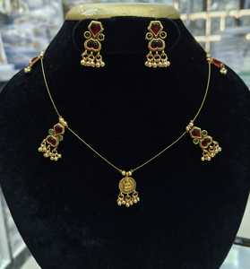 ชุดสร้อยคอโซ่สีทองมีสไตล์ดีไซน์สวยสร้อยคอพร้อมต่างหูสำหรับผู้หญิงสำหรับงานแต่งงาน - Product Image 2