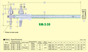 Calibrador de Línea Central Desplazada NAKAMURA RM-2 para una Medición Precisa de la Distancia Entre Centros con Diferentes Diámetros - Product Image 2