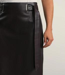 Dernière arrivée jupes vintage en cuir de mouton véritable pour femmes designs divers avec teinture unie nouvelle production - Product Image 4