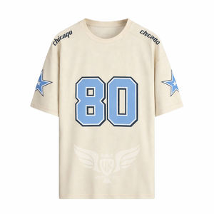 Camiseta Deportiva Casual Personalizada para Hombre, Corte Holgado, para Entrenamiento y Aficionados, Azul Marino, con el Número 80 de Chicago - Product Image 5