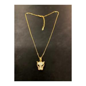 Collana in acciaio tridimensionale giaguaro COLOR oro