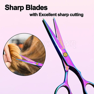 Tijeras de corte de pelo de peluquero con logotipo personalizado con mango cómodo de borde afilado para salón y uso profesional - Product Image 3