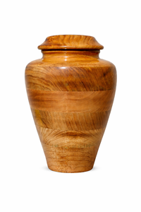 Urne en bois brun foncé riche avec construction en bois multicouche, finition lisse et brillante, et forme commémorative élégante - Product Image 2
