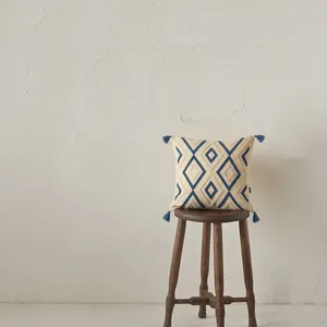 Ethnic Patterned Geometric Embroidered Square <b>Cushion</b> <b>Cover</b> for Home Decor Without Inner Filling - Product Image 1