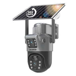 Cámara de Vigilancia Solar para Exteriores Rscamtom 4K, 2 Lentes, Visión Nocturna, Detección Humana, Alarma, Conectividad Wifi, CMOS, Tarjeta de Memoria, Nube - Product Image 1