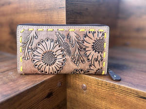 Cartera Crazy Horse personalizada para mujer, carteras plegables de cuero genuino, bolso Vintage, regalo, caja OEM Unisex hecha a mano occidental, estilo a granel - Product Image 2