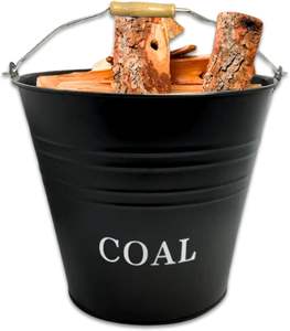 Galvanized <b>Coal</b> <b>Bucket</b> Metal Ash & <b>Coal</b> <b>Bucket</b> Fireplace Accessory with Powder Coated Finish and Handle - Product Image 2