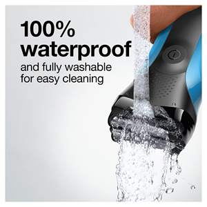 Afeitadora Eléctrica para Hombre, Impermeable y Recargable, con Triple Cuchilla, Fuente de Alimentación USB, Afeitadora de Láminas para Cara y Cuerpo, Azul - Product Image 6