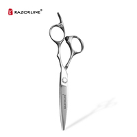 Ciseaux de coiffure professionnels AK18 à lame coulissante, bord convexe, acier japonais 440C, 61-62 HRC, manche ergonomique, fournitures pour salon de coiffure