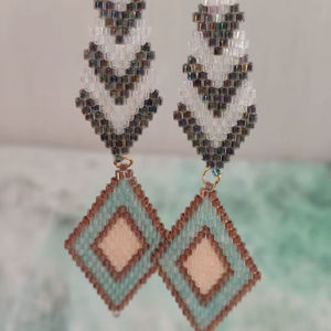 Handmade Butterfly Beaded Trendy <b>Wedding</b> Drop Earrings - Product Image 1