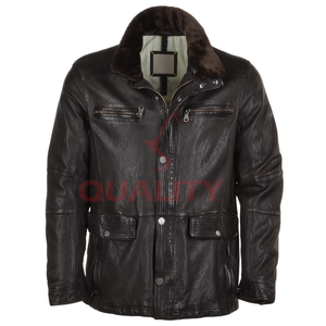 2025 Veste en cuir noir avec design vieilli doublure confortable fermeture à glissière idéale pour les concerts voyages en voiture ou les nuits fraîches - Product Image 1