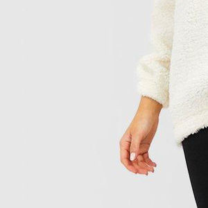 Women's Long Sleeve Quarter Zip Running Sweatshirt Stand Collar Polyester <b>Fleece</b> Embroidered Washed Technique Warm Hoodie - Product Image 3