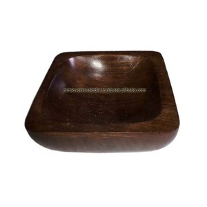 Vente chaude meilleure qualité fait à la main en bois servant des fruits et bol de fruits secs pour salon comptoir de cuisine en forme carrée - Product Image 4