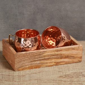 Directo de fábrica Moscow Mule Taza de cobre Vaso de acero inoxidable Acabado martillado Sublimación Chapado en cobre Fiesta de bebida múltiple - Product Image 4