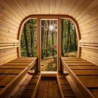 Sauna extérieur traditionnel au design moderne Sauna à vapeur humide en bois de cèdre rouge