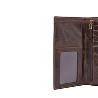 Dompet kulit trendi produsen profesional Harga terbaik untuk pria desain unik dengan dompet Logo kustom bersirkulasi