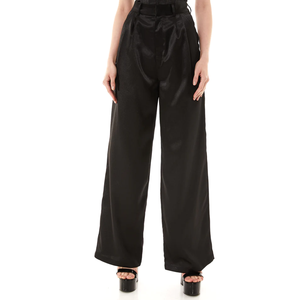 Pantalon pour femme large et maigre fabriqué au Vietnam taille naturelle pantalon de mode tissé respirant devant plat pour dames - Product Image 6