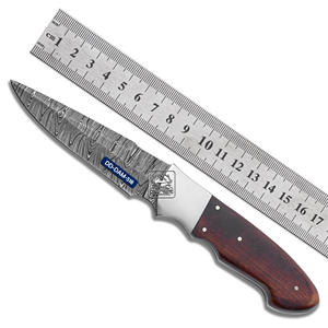 Cuchillo de Caza Hecho a Mano Damascus Deal DD-DAM-515, Hoja de Acero de Damasco de 0.20 Pulgadas de Grosor, Empuñaduras de Acero Inoxidable, Madera de Caoba - Product Image 4