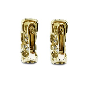 Bijoux en livraison directe Simply Best Quality 18k Solid Yellow Gold Natural Diamond Round Hoops Earring Huggie For Gift - Product Image 3