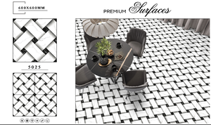 600*600mm Carreaux de sol de garage noir et blanc Carré noir et blanc en marbre Galaxy Granit noir - Product Image 3