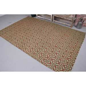 Grand tapis vintage 5,5x8,6 pi (167x262 cm), tapis turc Kilim vert camouflage - Product Image 1