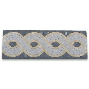 B4668T Nero ขอบกระเบื้องโมเสคหินอ่อนขนาด4x12, กระเบื้องเน้นเสียงฟังด้านในกระเบื้องซูเปอร์มาร์เก็ตกระเบื้องภายนอก - Product Image 1