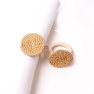 Nouveaux modèles rond de serviette en rotin anneaux de serviette en osier anneaux de serviette en paille pour la décoration de table mariage de noël du Vietnam - Product Image 6