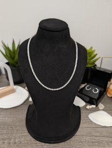Collar de tenis con diamantes redondos talla milestone de 12.00 ct DEF VVS, diamantes cultivados en laboratorio en oro macizo de 14K, para bodas y fiestas. - Product Image 3