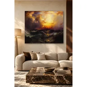 Fida Thomas Moran - Impression sur toile - Coucher de soleil agité sur la mer - Product Image 5