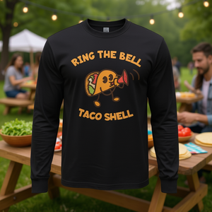 Camiseta de Manga Larga con Diseño 'Ring the Bell' para Amantes y Preparadores de Tacos con Diseño de Concha de Taco para Promociones Eficaces - Product Image 2