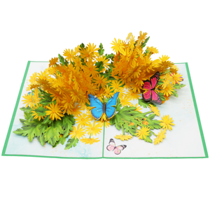 งานหัตถกรรม3D ดอกเดซี่สีเหลืองงานแฮนด์เมดกระดาษ kirigami การ์ดอวยพรเทรนด์ร้อนแรงออกแบบใหม่สำหรับเป็นของที่ระลึก - Product Image 1