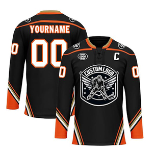 Ropa deportiva Color personalizado Jersey Hockey con número 100% Poliéster Impreso Hockey sobre hielo Jersey Transpirable - Product Image 1