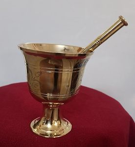 Mortero y Maja de Latón Hechos a Mano, Juego de Okhli Musal, Hecho a Mano para Azafrán y Especias, Uso en la Cocina del Hogar, Mejor Calidad - Product Image 3