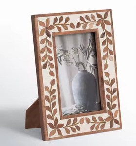 Cadre photo en bois avec accessoires en laiton sur les coins, bloc photo amovible, cadre photo élégant pour la décoration de la maison - Product Image 6