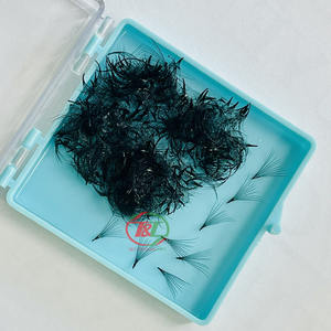Extension de cils haute qualité extension de cheveux humains ventilateur préfabriqué en vrac emballage premium personnaliser boîte ventilateurs de cils fournitures - Product Image 5