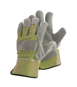 Guantes de trabajo de puño de goma de cuero de vaca de alta resistencia de Grado Superior Guantes de cuero de trabajo de soldadura de seguridad de aparejo canadiense - Product Image 4