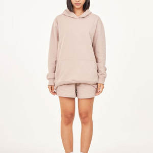 Ensemble de sweat-shirts et shorts pour femmes, design personnalisé, hiver, uni, décontracté, couleur personnalisée, respirant, écologique, ensemble de 2 pièces - Product Image 1