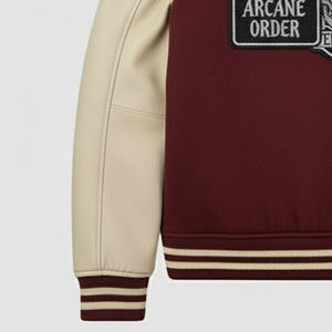 Chaqueta Varsity con Capucha para Hombre, 100% Lana, Cuello Alto, Logotipo Frontal, Invierno, Gran Venta, Marca Privada, Última Moda - Product Image 4