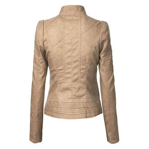 Vestes de moto de haute qualité en PU décontracté pour hommes OEM vente en gros Service col montant coupe-vent couvertures en cuir Style à la mode - Product Image 2