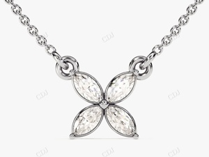 ดอกไม้รูปร่างMarquise Cut Moissaniteจี้ 14Kสีเหลืองทองจี้สร้อยคอMoissaniteเครื่องประดับCharmจี้สําหรับHer - Product Image 3