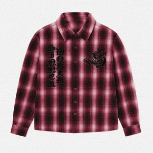 Chemise en flanelle classique vintage pour homme, motif à carreaux d'automne, respirante, tissée, décontractée, décorée de strass, boutons à carreaux pour l'automne et l'hiver - Product Image 4